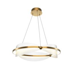 Breeze Modern Pendant Ceiling Light Brass 3000K 2700lm Acrylic Shade