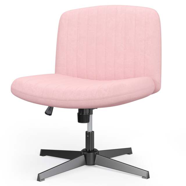 Rattantree Ergonomic Cross Legged Office Chair Armless Velvet Desk Chair