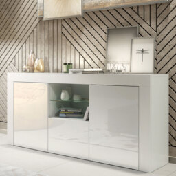 TV Unit TV Stand Sideboard Media Cabinet Storage Cabinet White High Gloss 145cm