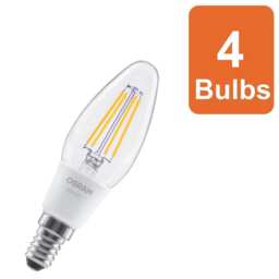 Osram Smart+ Matter E14 Filament Classic B40 Light Bulb Dimmable 4W 4 Pack