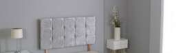 "Crushed Velvet Silver Cube Headboard Silver 2FT6 Small Single 26""inch Headboard"