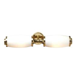 Eliot 2 Light Bathroom Twin Wall Light Polished Brass IP44, G9