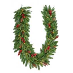 Pre Lit Christmas Garland, Green, 2 Meter