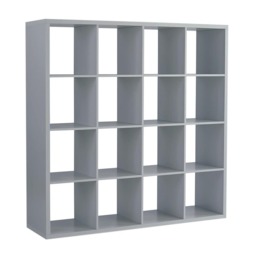 Storage Cube Shelf Bookcase Deluxe Chunky Wooden Display Unit Organiser Grey