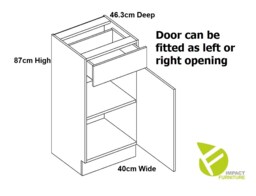Kitchen Drawer Unit 400mm Base Cabinet Modern High Gloss Grey Storage Cupboard Star