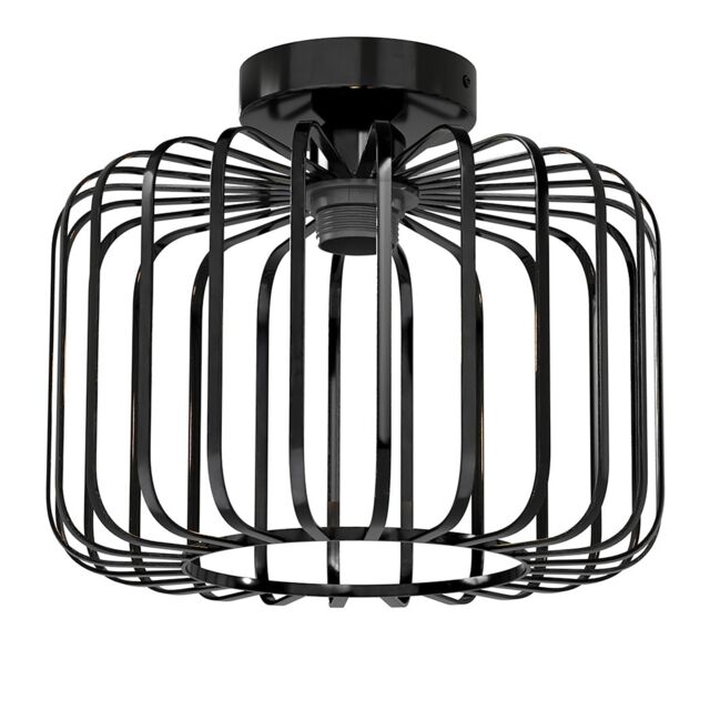 Emitto Ceiling Light Industrial Chandelier Metal Pendant Lamp Bedroom E27 Black