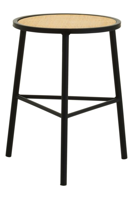 Orsina Seating Rattan Seat Stool, Sturdy And Stable Kitchen Stool, Versatile And Durable Modern Metal Bar Stool