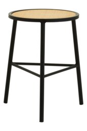 Orsina Seating Rattan Seat Stool, Sturdy And Stable Kitchen Stool, Versatile And Durable Modern Metal Bar Stool