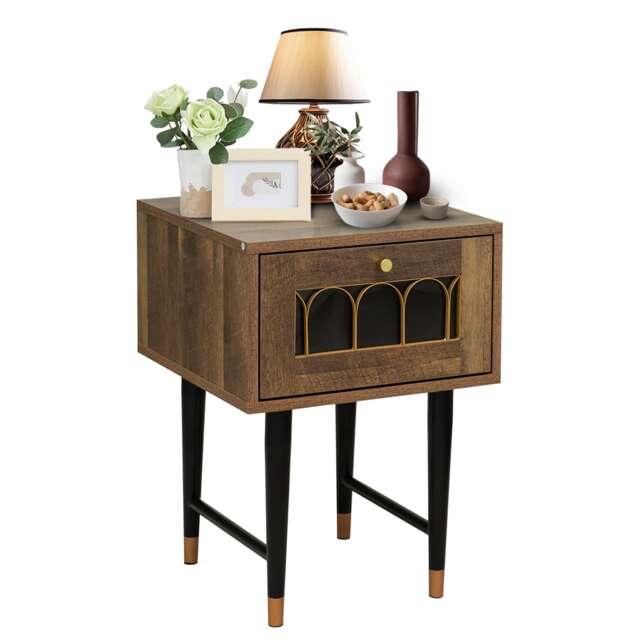 Brown Bedside table Bedside Cabinet for Bedroom, Living Room and Small Spaces - W40 x D40 x H55cm