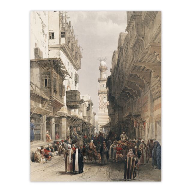"Mosque El Mooristan Cairo D. Roberts Vintage Wall Art Poster Print 12X16"""