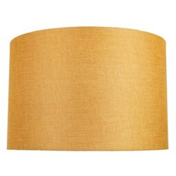 Contemporary and Sleek 12 Inch Ochre Linen Fabric Drum Lamp Shade 60w Maximum Yellow Ochre 1