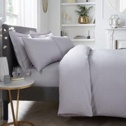 Serene Plain Dyed Fitted Bed Sheet Silver