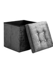 Home Republic Foldable Crushed Velvet Storage Ottoman