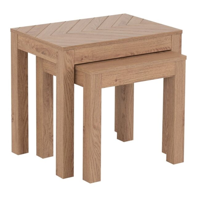 Leon Nest of 2 Tables - L39 x W51 x H56 cm - Medium Oak