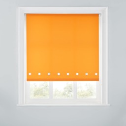A.Unique Home Premium Quality Trimmable Square Eyelet Window Roller Blind - 5FT - ORANGE - 150CM (W) x 170CM (L)