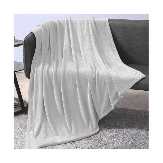 Ezysleep Faux Mink Super Soft Throw Plush Luxury Blanket Cozy Home Decor Grey Silver