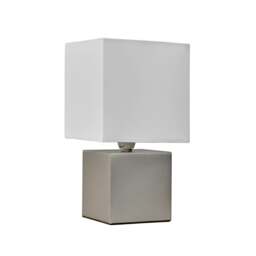 ValueLights Cubbie Chrome Cube Touch Table Lamp White Shade & Bulb Chrome