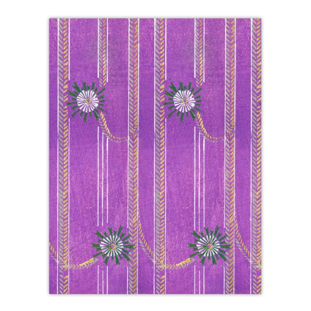 "Purple Floral Vintage Pattern Japan Wall Art Print Furuya Korin 18x24"""