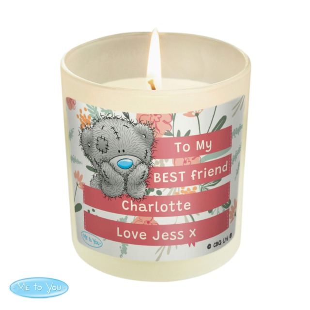 Personalised Me To You Floral Scented Jar Candle White 1