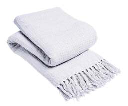 Lisbon Pure Cotton Honeycomb Throw in White, 228 x 254cm