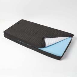 Homescapes Black Quilted Polyester 2 Seater Orthopaedic Booster Cushion Cover Black Black 100 x 50 x 10 cm