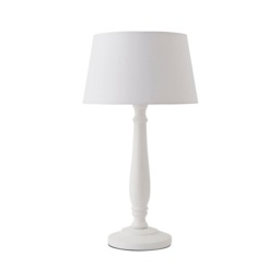 ValueLights Victoria White Wood Table Lamp White Taper Shade White White