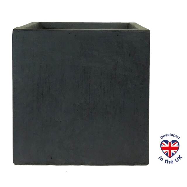 Square Box Faux Lead Light Concrete Garden Planter H50 L50 W50 cm, 126 ltrs Cap.
