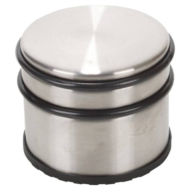 Stainless Steel Door Stop Protector Wide Extra Large Round Heavy Duty Stopper Silver 1x Tall