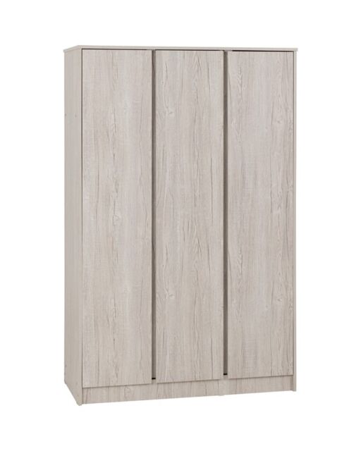 Malvern 3 Door Wardrobe - L50.5 x W115 x H180 cm - Urban Snow Brown Urban Snow