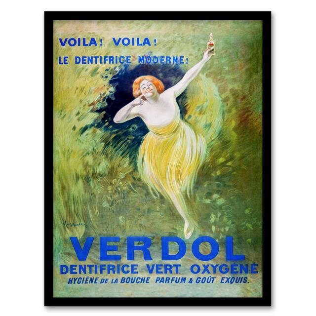 Leonetto Cappiello Framed Wall Art Verdol Toothpaste Vintage Advert Home Décor