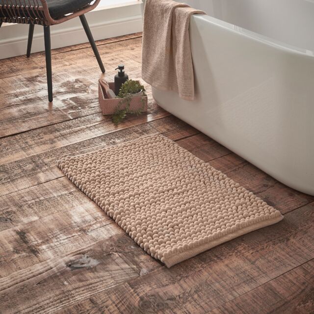 Bianca Aspen Bobble Bath Mat Cream Natural 50x80cm