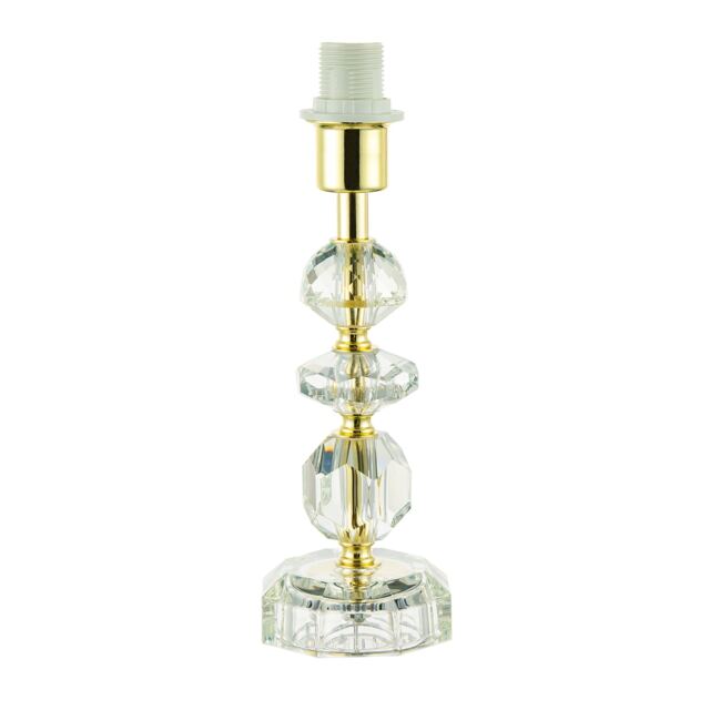 Modern Chic Clear K9 Crystal Glass Table Lamp with Gold Base with Faceted Moulds Gold Gold 1