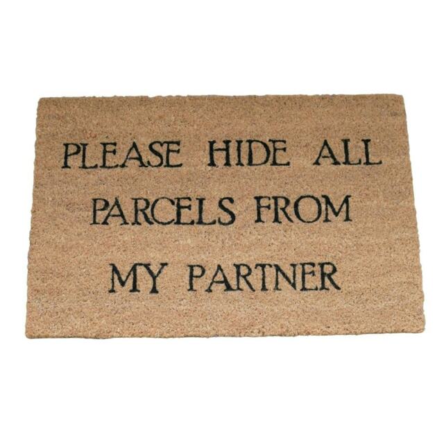 Gifts Direct 2 U Coir Door Mat - 40 x 60cm -Please Hide All the Parcels