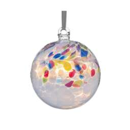 Sienna Glass Hanging Ornament 10cm Friendship Ball New Home White