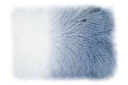 Bosie Real Mongolian Fur Grey Ombre Rectangular Cushion White