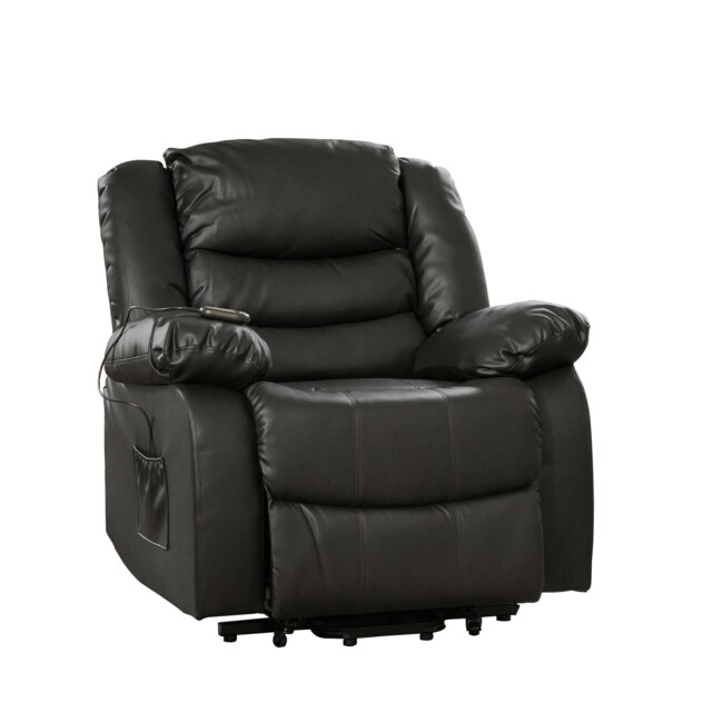 Brooklyn Electric Riser Recliner with Massage and Heat - Black