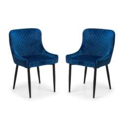 Cromwell Premium Blue Velvet Dining Chairs - Set of 2