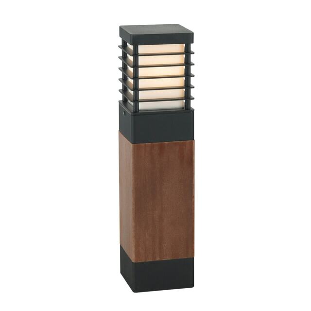 Halmstad Outdoor Medium Wooden Bollard, E27