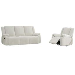 Verona 3+1 Jumbo Cord Manual Recliner Sofa Set Cream Beige Four Seater