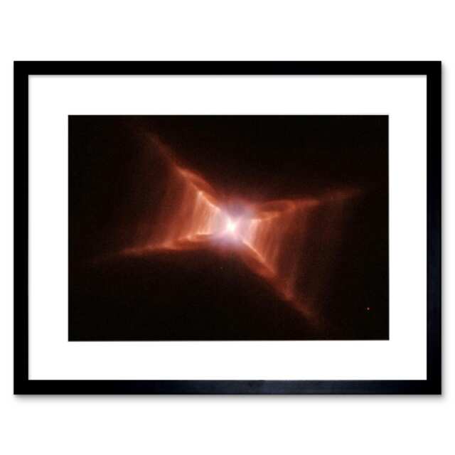 "NASA Hubble Dying Star HD 44179 Red Nebula Rungs 9x7"" Black Framed Wall Art Print"