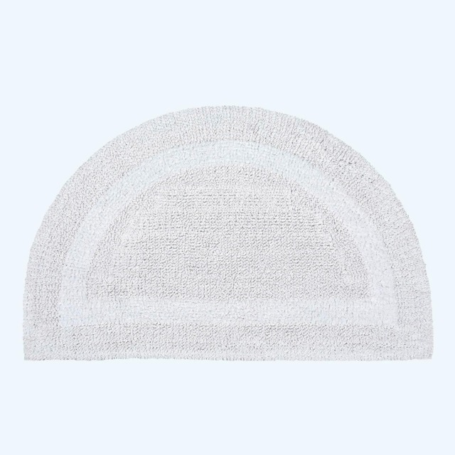 Homescapes Luxury Reversible Semi Circle Bath Mat White 50 x 80 cm