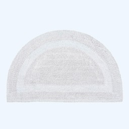 Homescapes Luxury Reversible Semi Circle Bath Mat White 50 x 80 cm