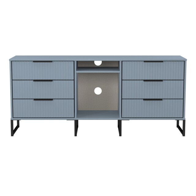 Menai 6 Drawer Sideboard in Denim Blue (Ready Assembled) Blue Denim Blue