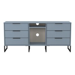 Menai 6 Drawer Sideboard in Denim Blue (Ready Assembled) Blue Denim Blue