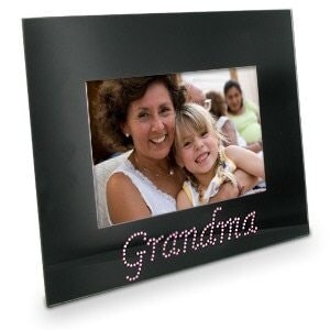 "Impressions Photo Frame Black/Crystal ""Grandma"" 4""x6"""