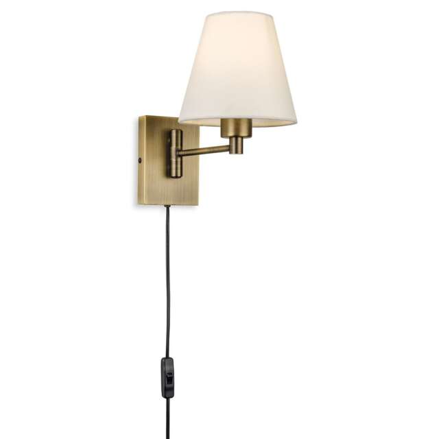 Firstlight Plug-in Wall Light Switched Bronze with Cream Shade 1xE27