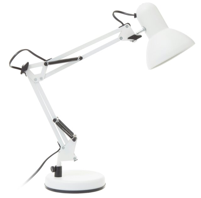 Interiors by Premier Adjustable Height Matte White Metal Lamp, Practical Desk Lamp, Functional Table Lamp, Versatile Modern Lamp
