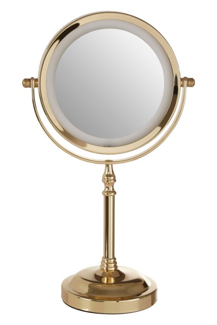 Cassini Gold Colour Iron Led Table Mirror Gold