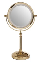 Cassini Gold Colour Iron Led Table Mirror Gold