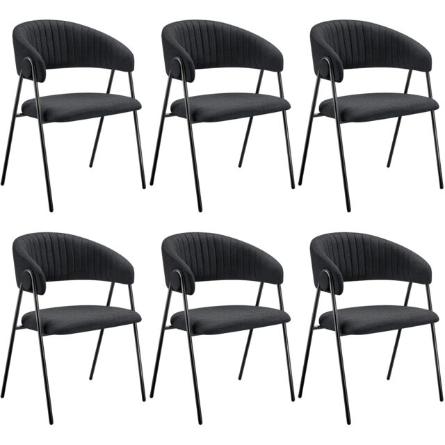 Dining Chair Bedano - woven fabric, padded, 150 kg load capacity Black black 6